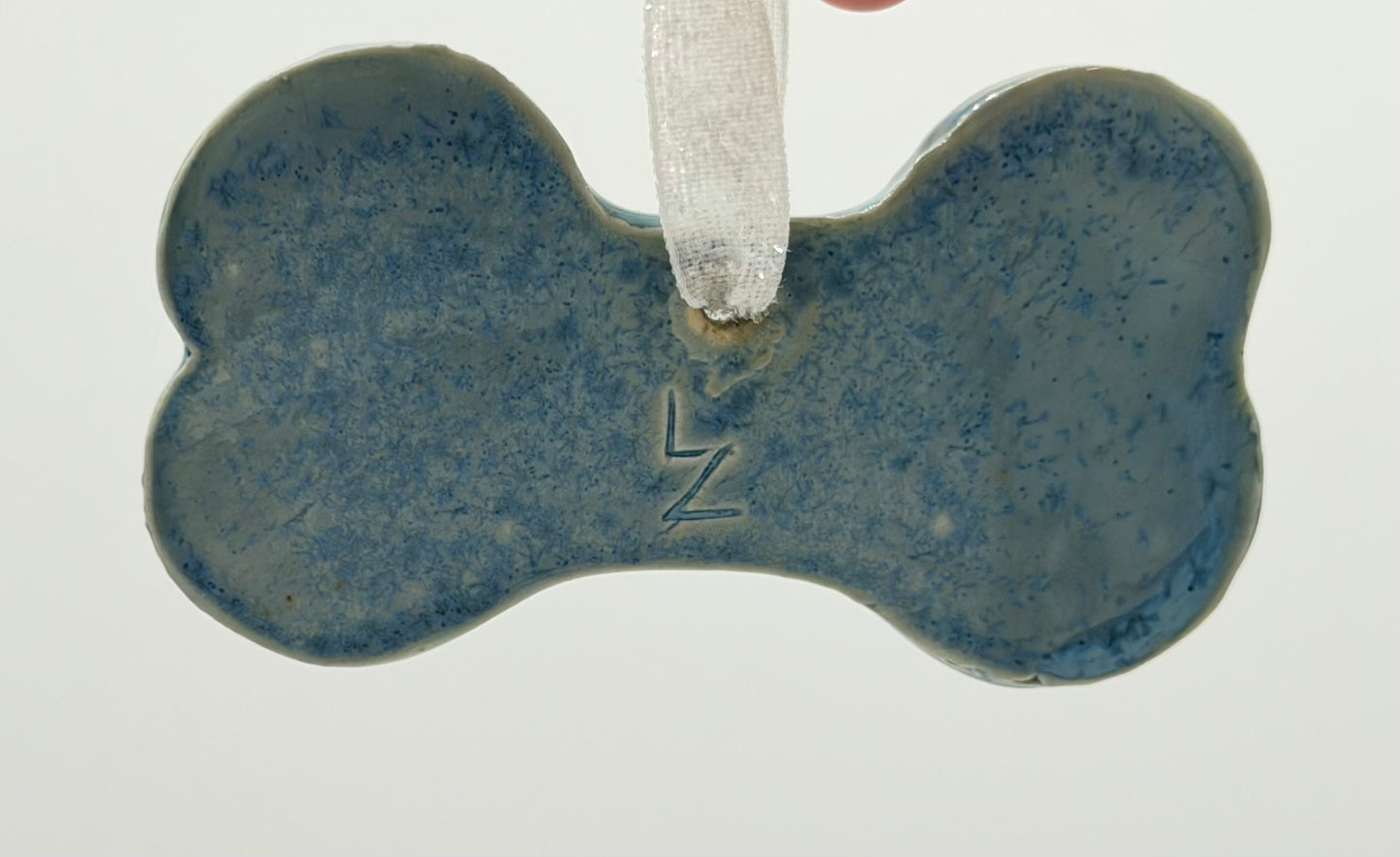Blue Flower Dog Bone Ornament