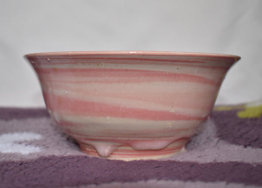 Pink and White Swirl Bowl