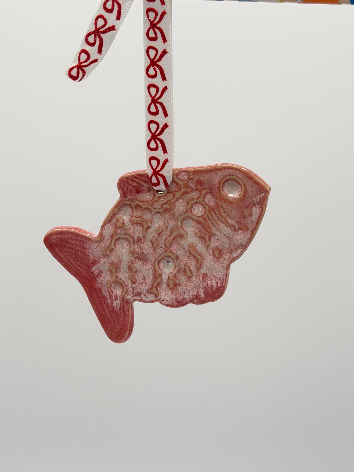 Pink Goldfish Ornament