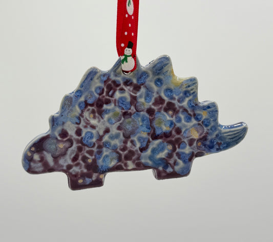 Purple Stegosaurus Ornament
