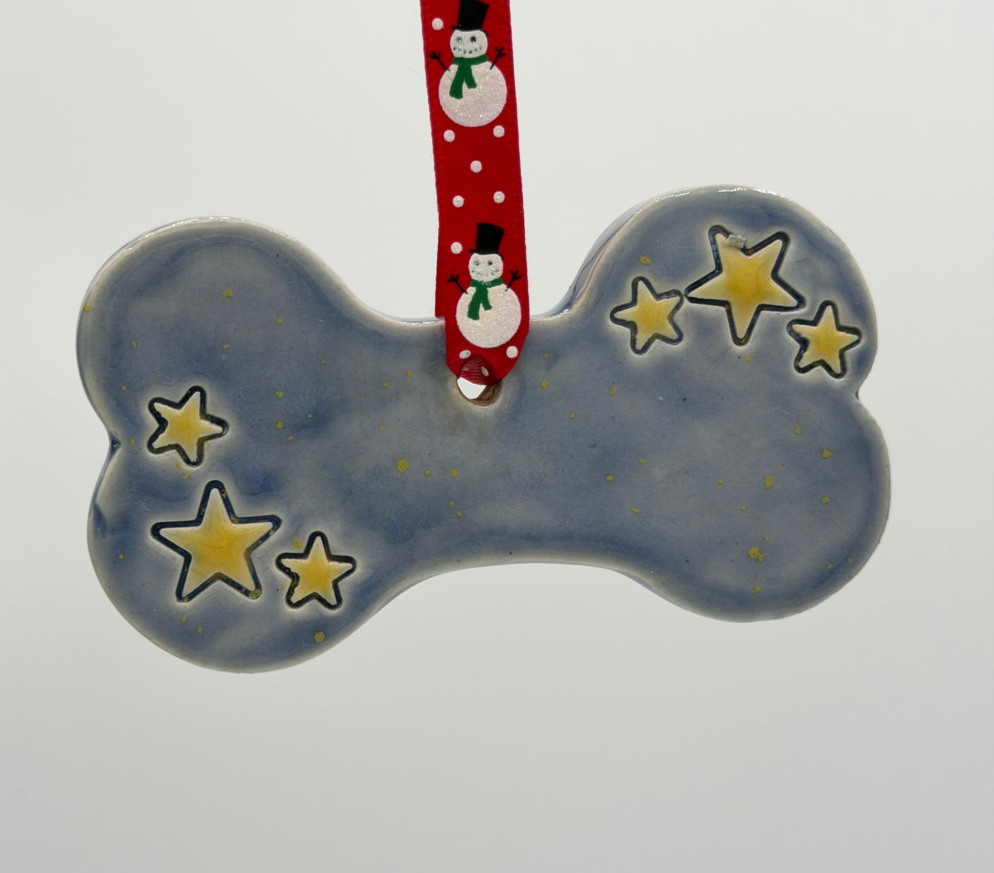 Blue Stars Dog Bone Ornament
