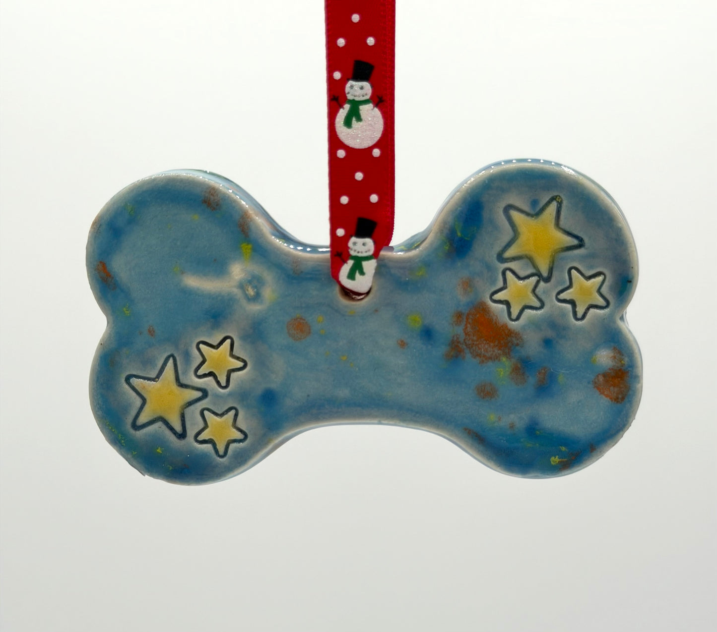 Blue Stars Dog Bone Ornament