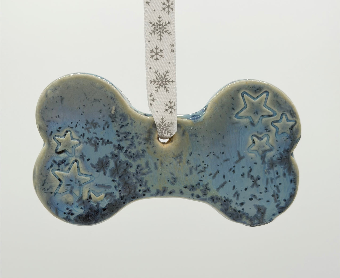 Blue Crystal Dog Bone Ornament