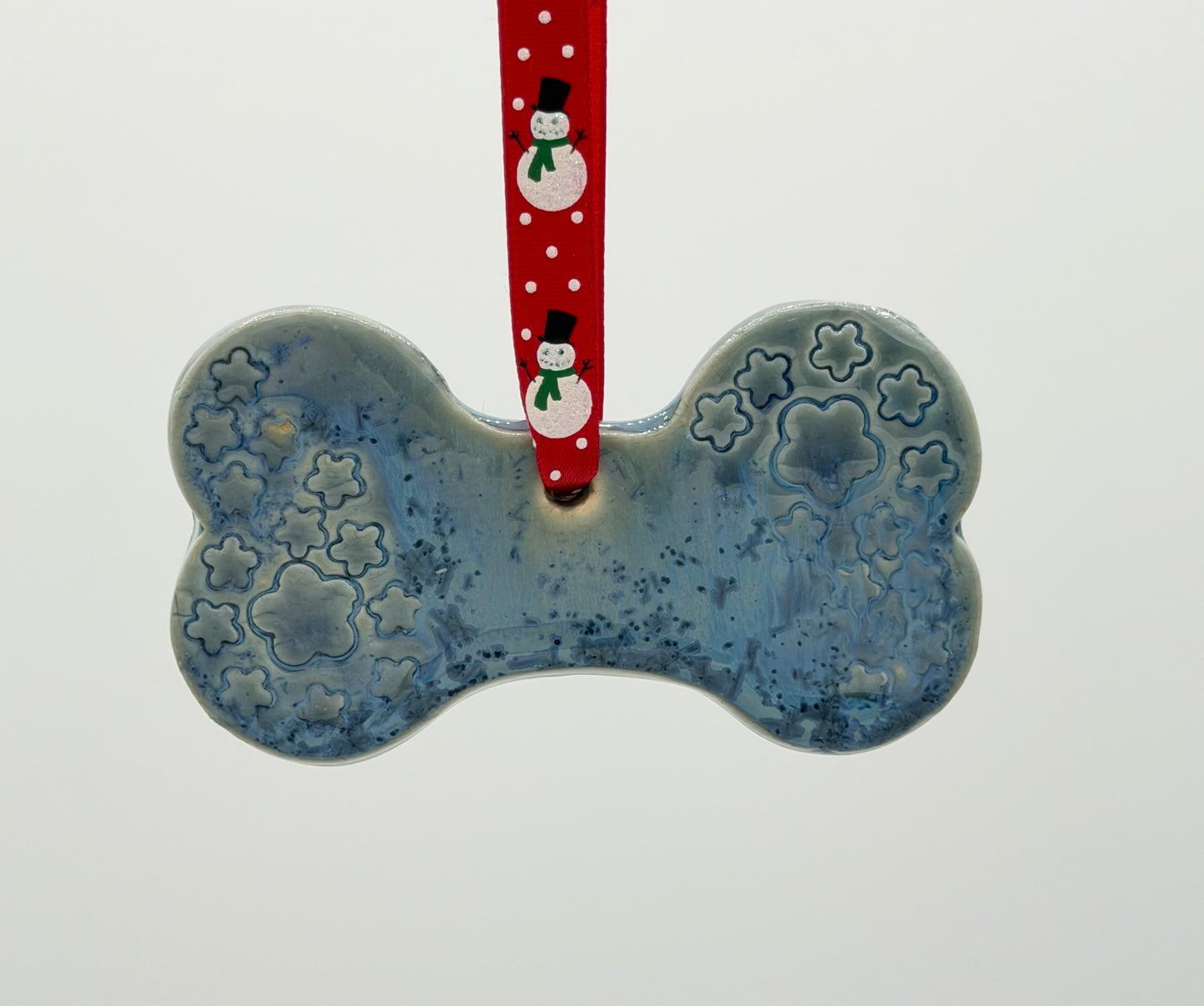 Blue Crystal Dog Bone Ornament