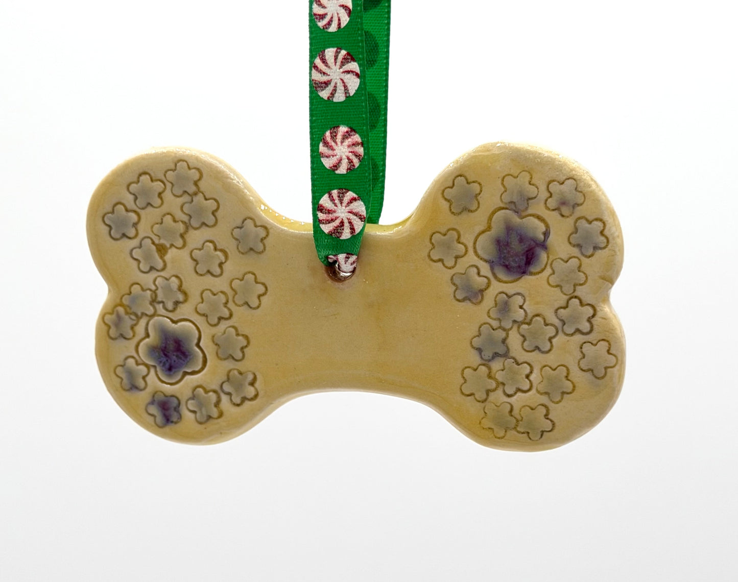 Yellow Flower Dog Bone Ornament