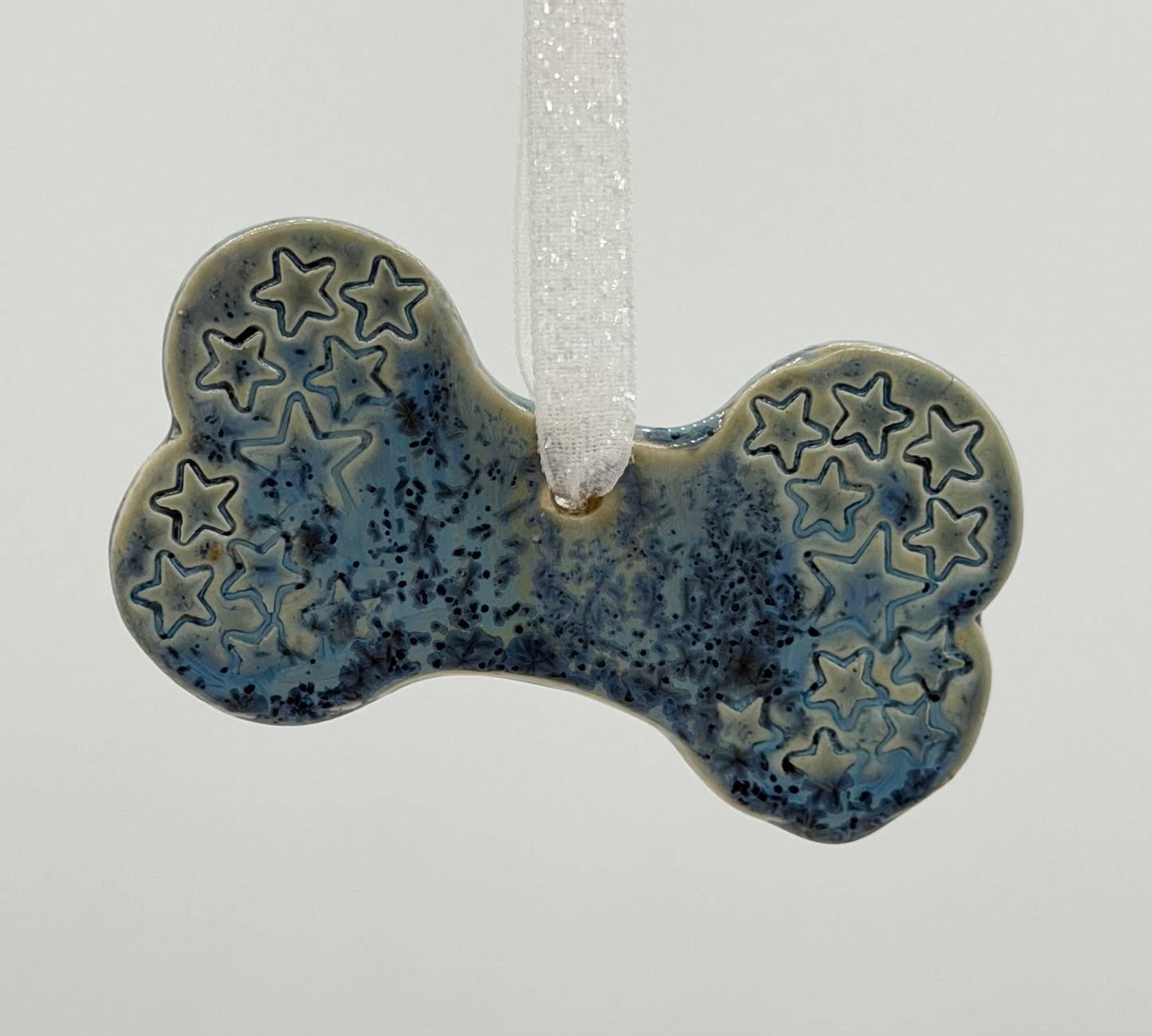 Blue Crystal Dog Bone Ornament